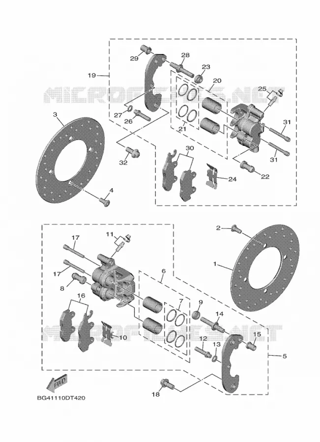 ETRIER DE FREIN ARRIERE Yamaha SIDE BY SIDE 850 2021 WOLVERINE  YX85FPSM / YXF850ES