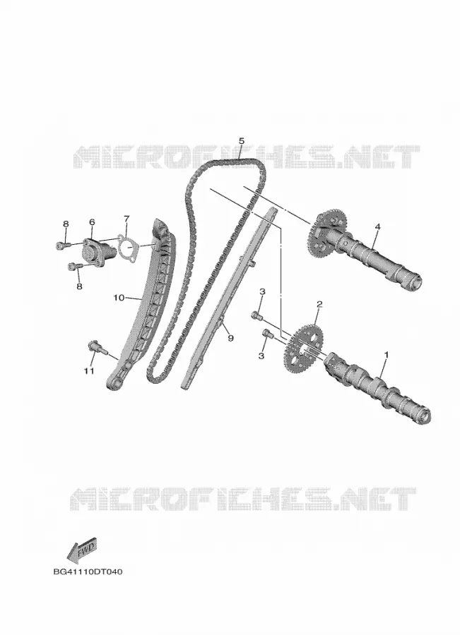 ARBRE A CAMES / CHAINE DE DISTRIBUTION Yamaha SIDE BY SIDE 850 2021 WOLVERINE  YX85FPAM / YXF850E