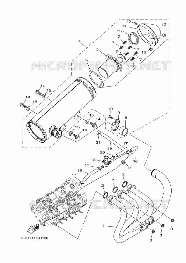 ECHAPPEMENT Yamaha SIDE BY SIDE 1000 2021 YXZ  YX10ZXPSM / YXZ1000ETS