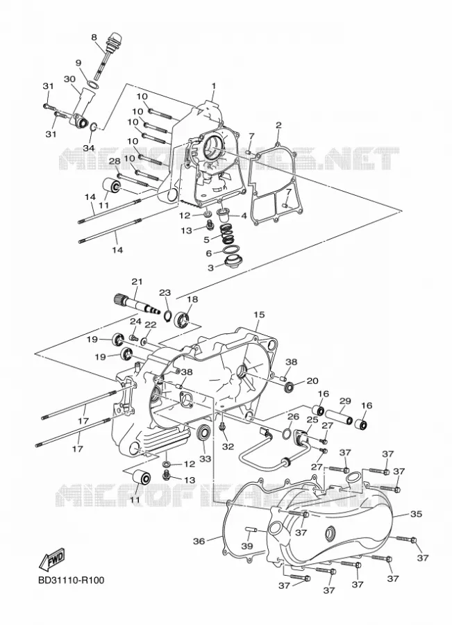 CARTER MOTEUR Yamaha QUAD 90 2021 RAPTOR  YF09RM / YFM90R