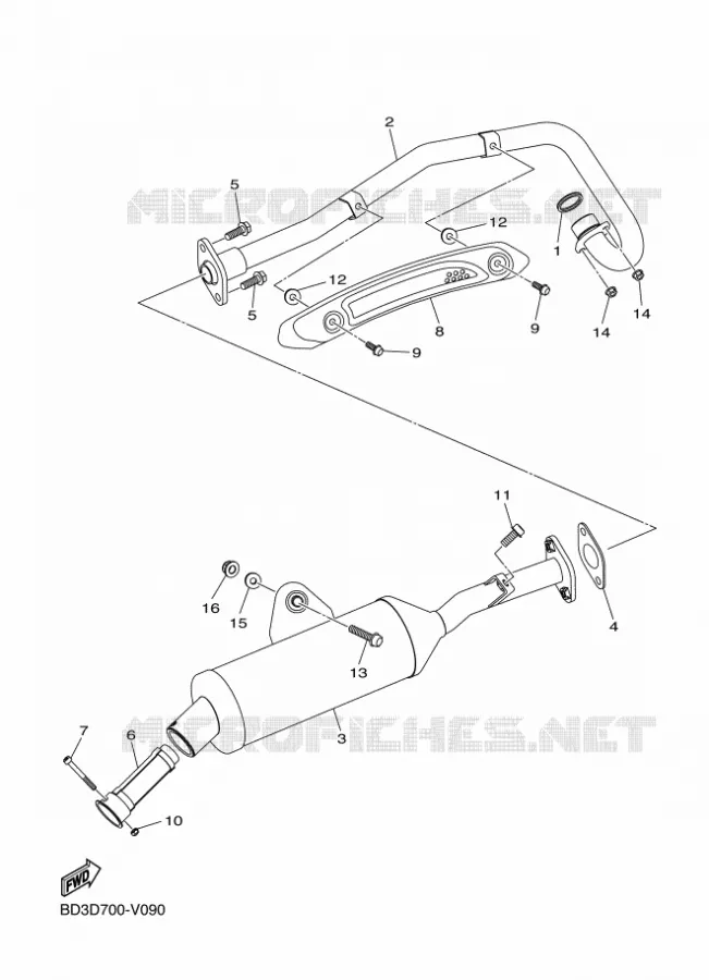 ECHAPPEMENT Yamaha QUAD 90 2021 RAPTOR  YF09RM / YFM90R