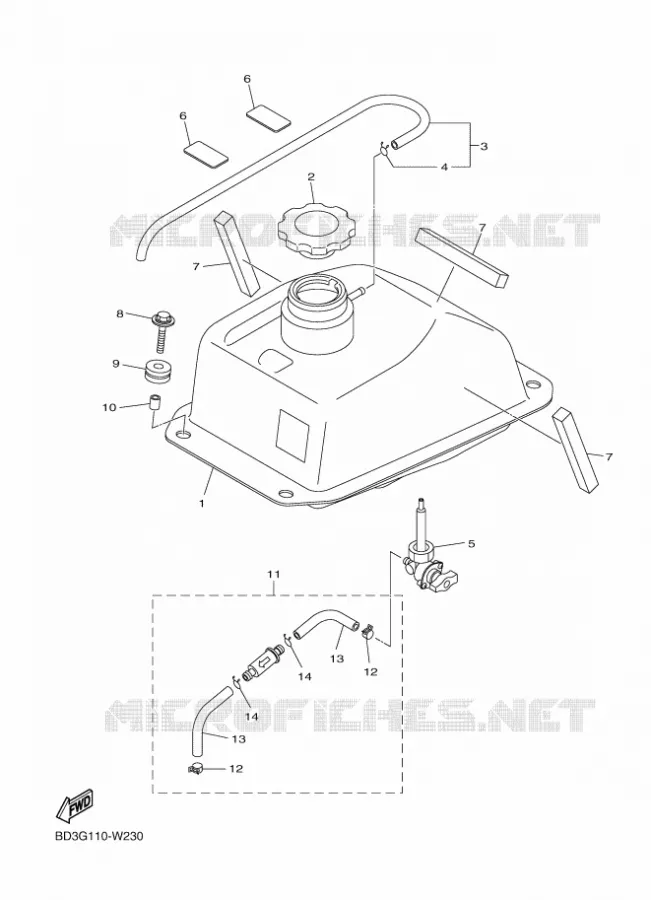 RESERVOIR A ESSENCE Yamaha QUAD 90 2021 RAPTOR  YF09RM / YFM90R