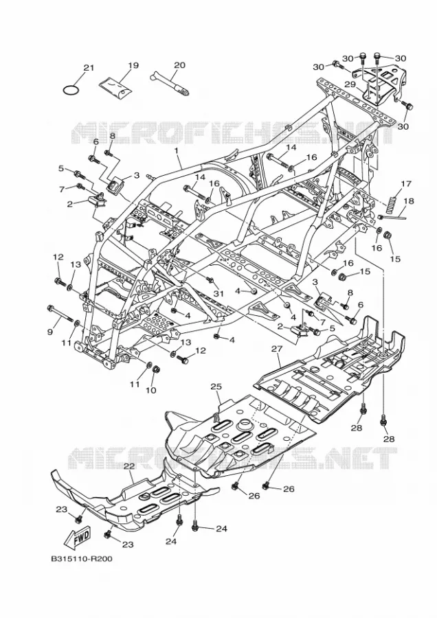 CADRE Yamaha QUAD 700 2021 GRIZZLY  YF70GPM / YFM700FWAD
