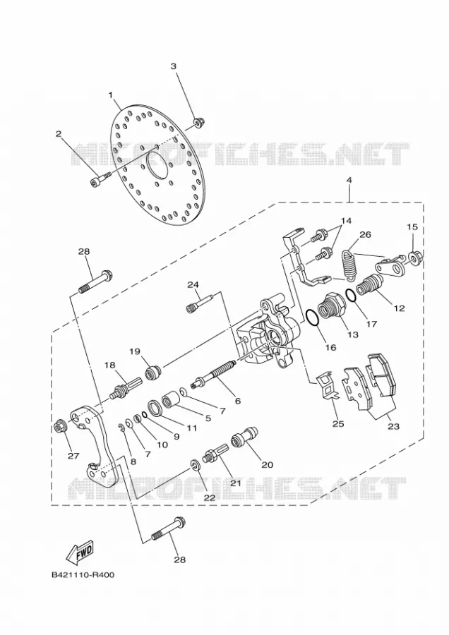 ETRIER DE FREIN ARRIERE 2 Yamaha SIDE BY SIDE 700 2021 VIKING  YX70MPAM / YXM700E