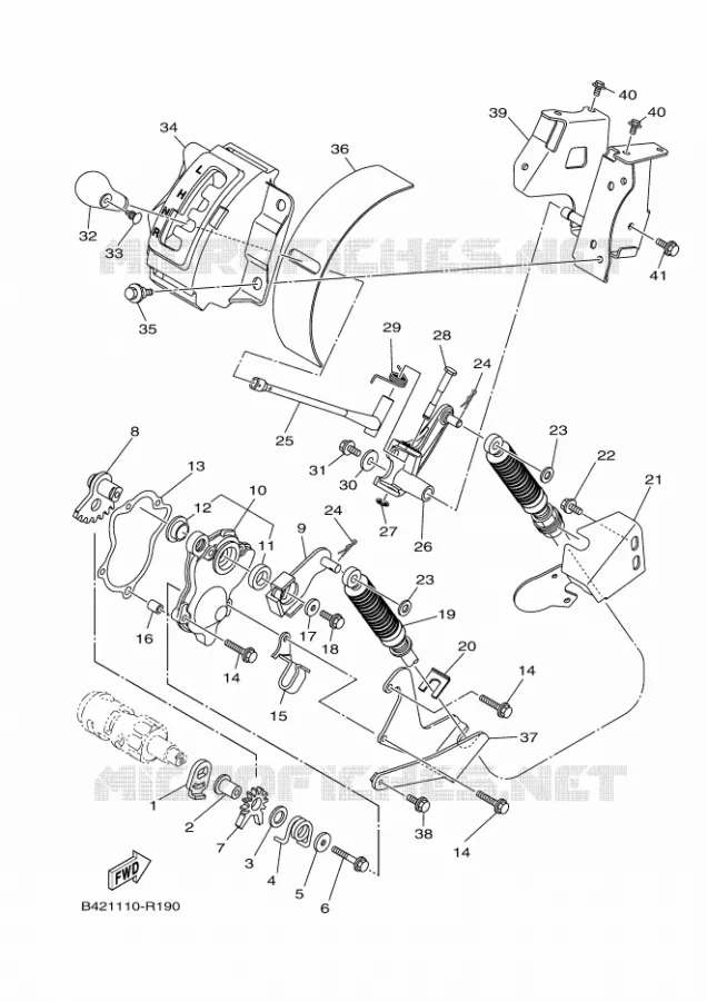AXE DE SELECTEUR / PEDALE Yamaha SIDE BY SIDE 700 2021 VIKING  YX70MPSM / YXM700ES