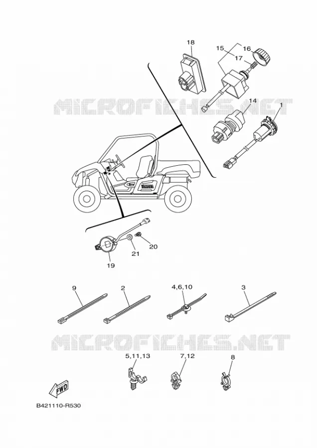 PARTIE ELECTRIQUE 2 Yamaha SIDE BY SIDE 700 2021 VIKING  YX70MPSM / YXM700ES