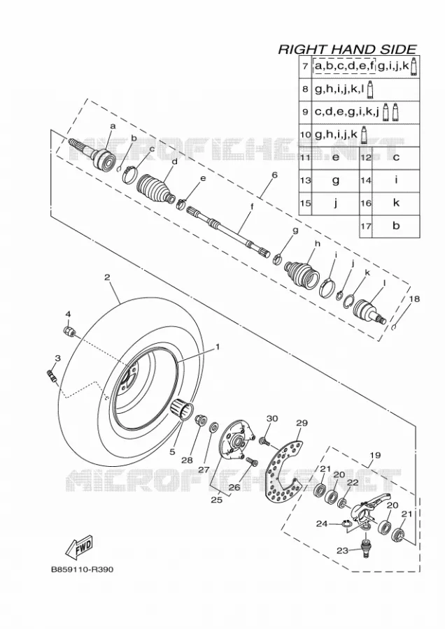 ROUE AVANT 2 Yamaha SIDE BY SIDE 700 2021 VIKING  YX70MPSM / YXM700ES