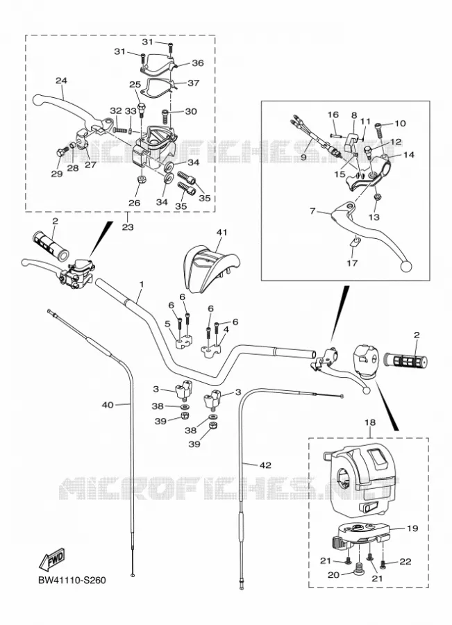 GUIDON ET CABLES Yamaha QUAD 50 2021 YFZ  YF05ZM