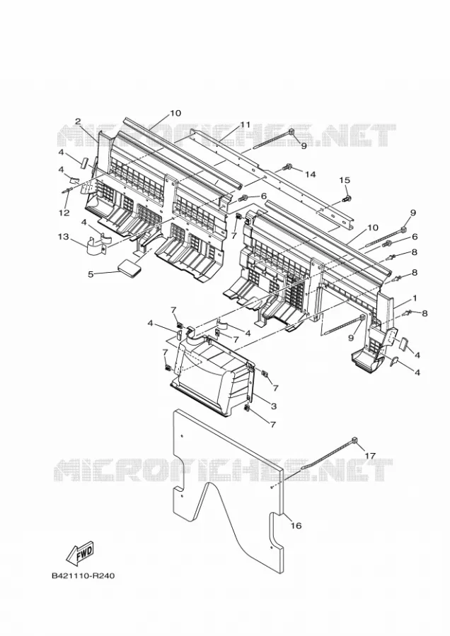 COUVERCLE LATERAL 3 Yamaha SIDE BY SIDE 700 2020 VIKING  YX70MPAL / YXM700E