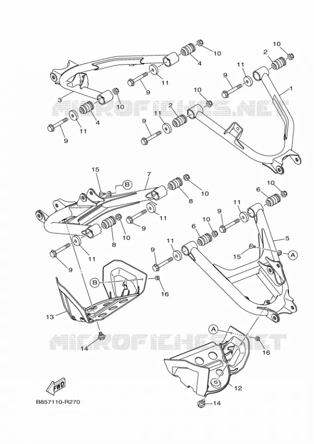 BRAS ARRIERE Yamaha SIDE BY SIDE 700 2020 VIKING  YX70MPSL / YXM700ES