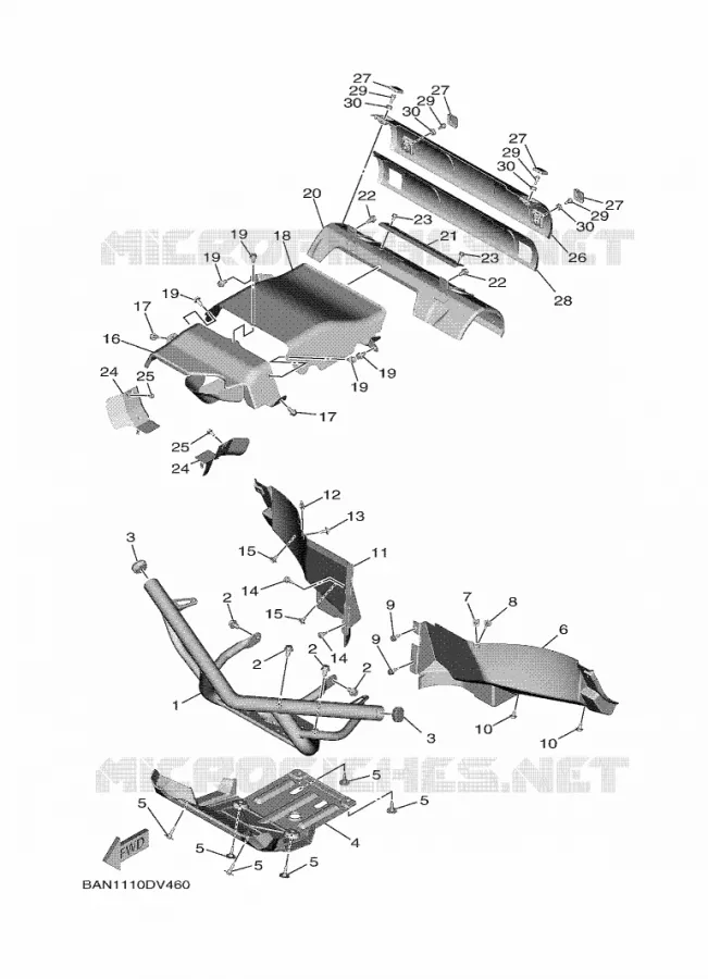 PARE CHOCS Yamaha SIDE BY SIDE 850 2020 WOLVERINE  YX85EPSL / YXE850ENS