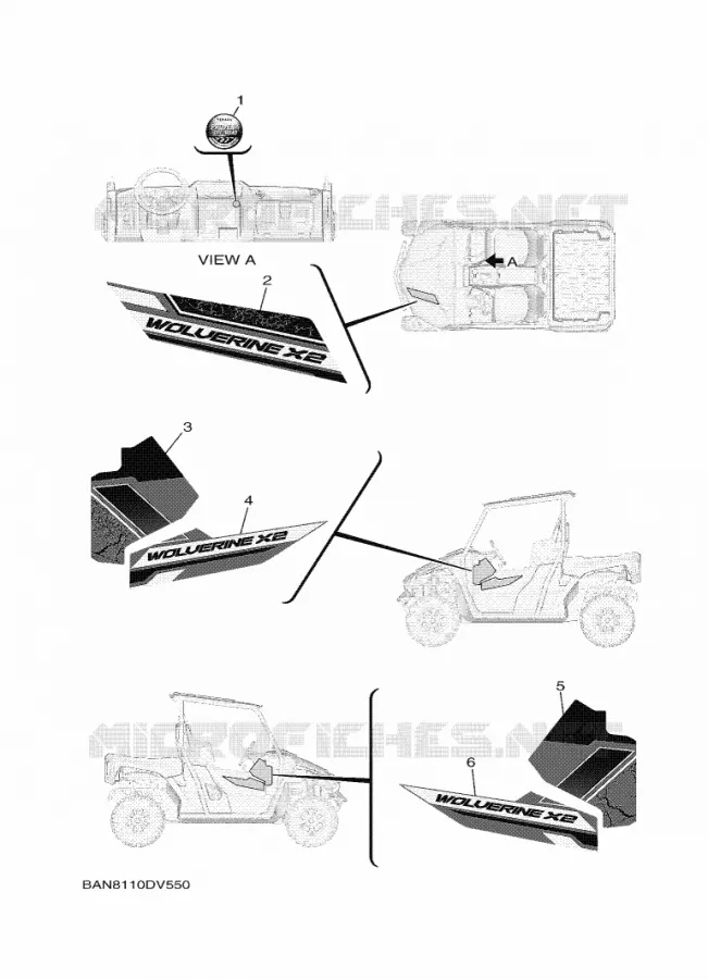 EMBLEME Yamaha SIDE BY SIDE 850 2020 WOLVERINE  YX85EPL / YXE850EBN