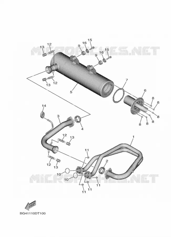ECHAPPEMENT Yamaha SIDE BY SIDE 850 2020 WOLVERINE  YX85FPSL / YXF850ES