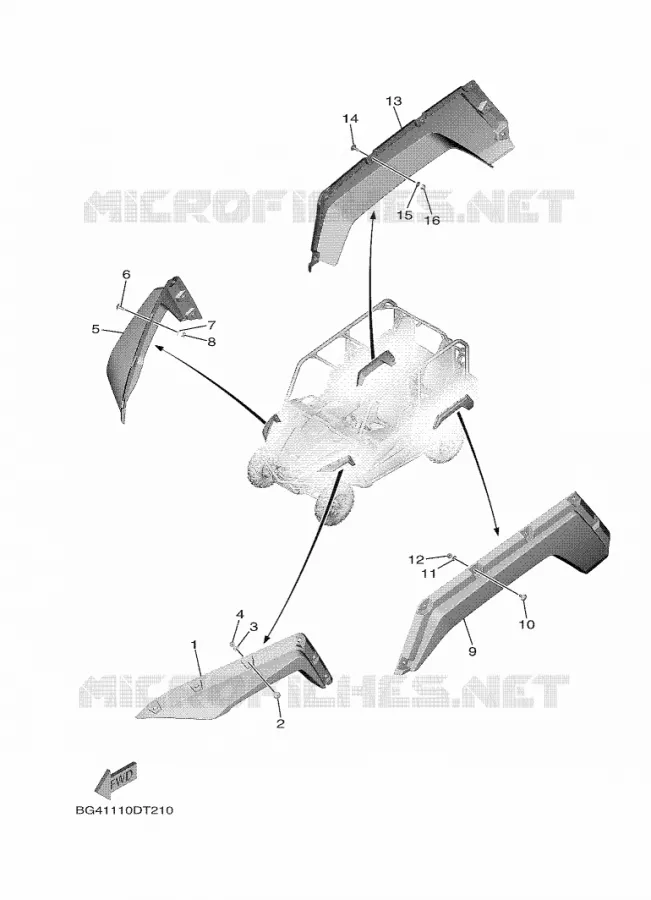 GARDE BOUE Yamaha SIDE BY SIDE 850 2020 WOLVERINE  YX85FPAL / YXF850E