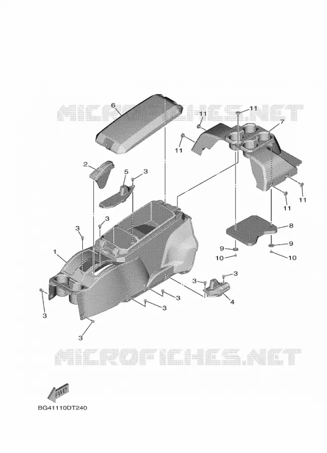 COUVERCLE LATERAL 3 Yamaha SIDE BY SIDE 850 2020 WOLVERINE  YX85FPAL / YXF850E