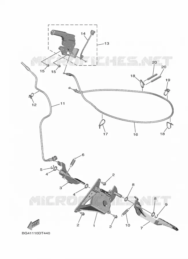 PEDALE / CABLE Yamaha SIDE BY SIDE 850 2020 WOLVERINE  YX85FPAL / YXF850E