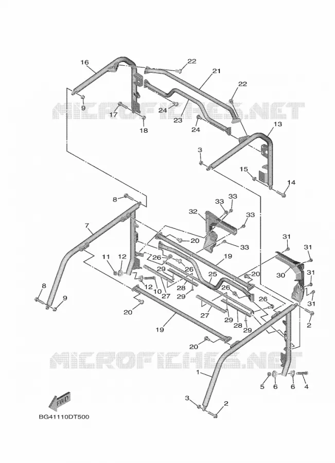 PARE CHOCS 2 Yamaha SIDE BY SIDE 850 2020 WOLVERINE  YX85FPACL / YXF850E