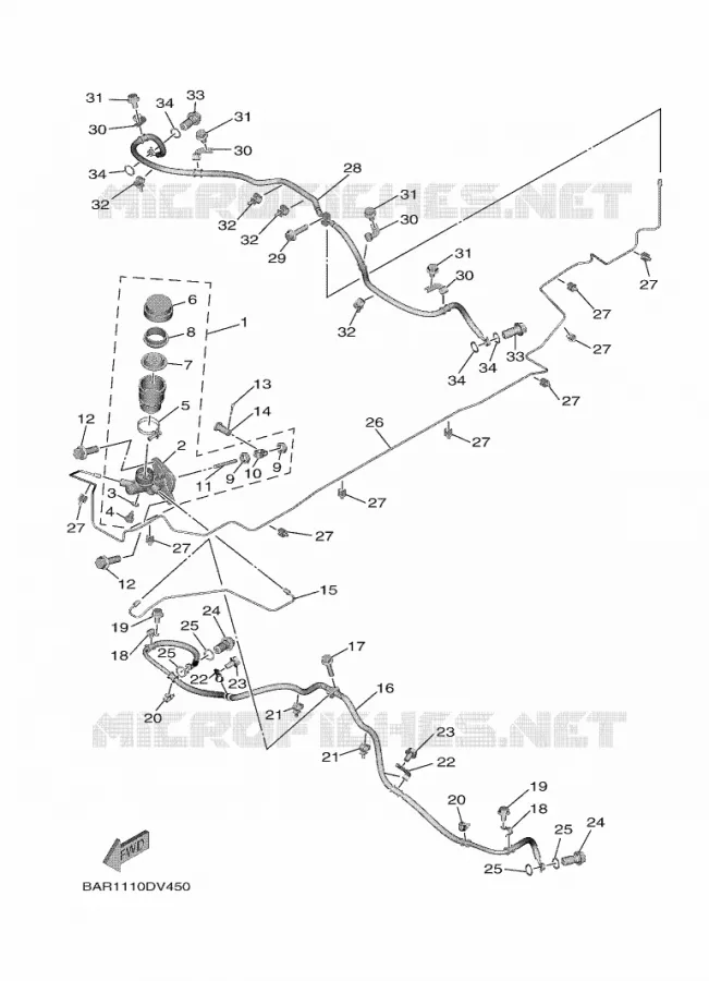 MAITRE CYLINDRE Yamaha SIDE BY SIDE 850 2020 WOLVERINE  YX85FPCL / YXF850E