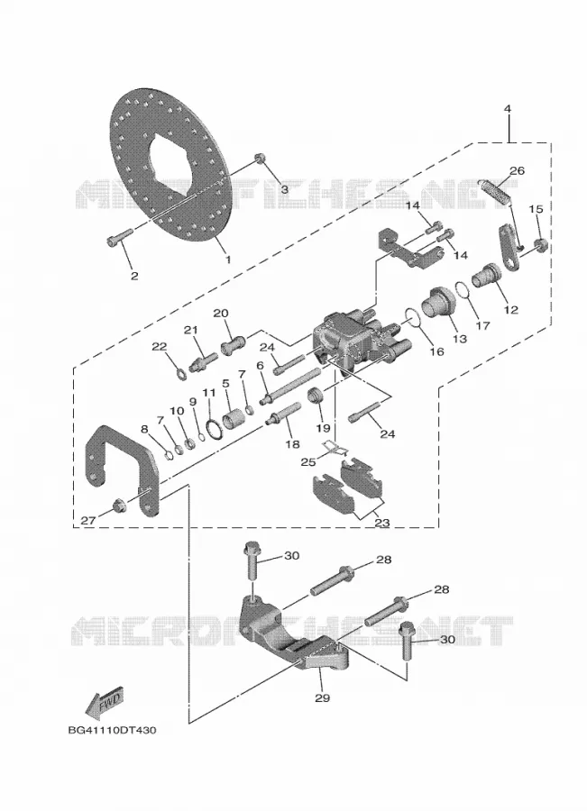 ETRIER DE FREIN ARRIERE 2 Yamaha SIDE BY SIDE 850 2020 WOLVERINE  YX85FPCL / YXF850E