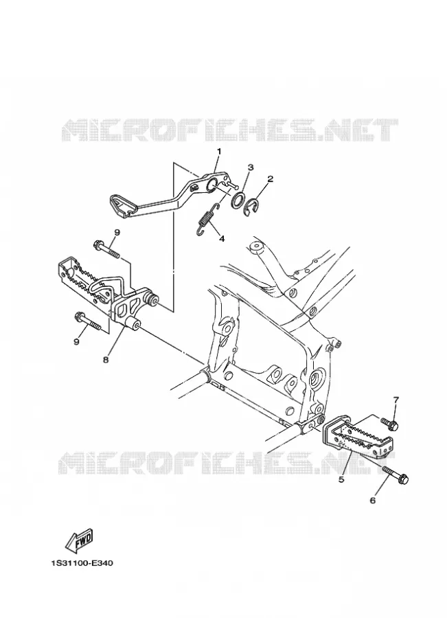 SUPPORT / REPOSE PIEDS Yamaha QUAD 700 2020 RAPTOR  YF70RXL / YFM700R