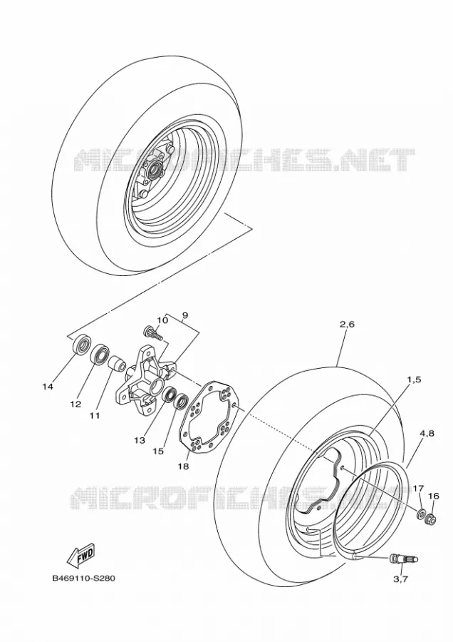 ROUE AVANT Yamaha QUAD 700 2020 RAPTOR  YF70RSL / YFM700R