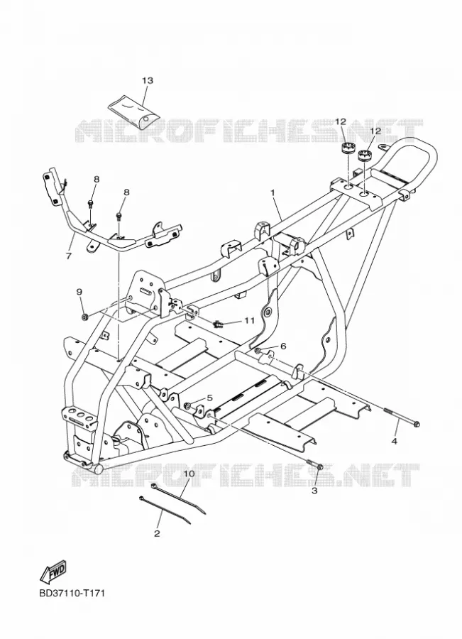 CADRE Yamaha QUAD 90 2020 RAPTOR  YF09RL / YFM90R