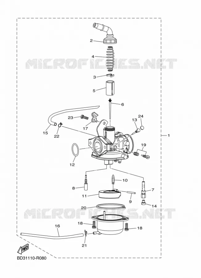 CARBURATEUR Yamaha QUAD 90 2020 RAPTOR  YF09RL / YFM90R