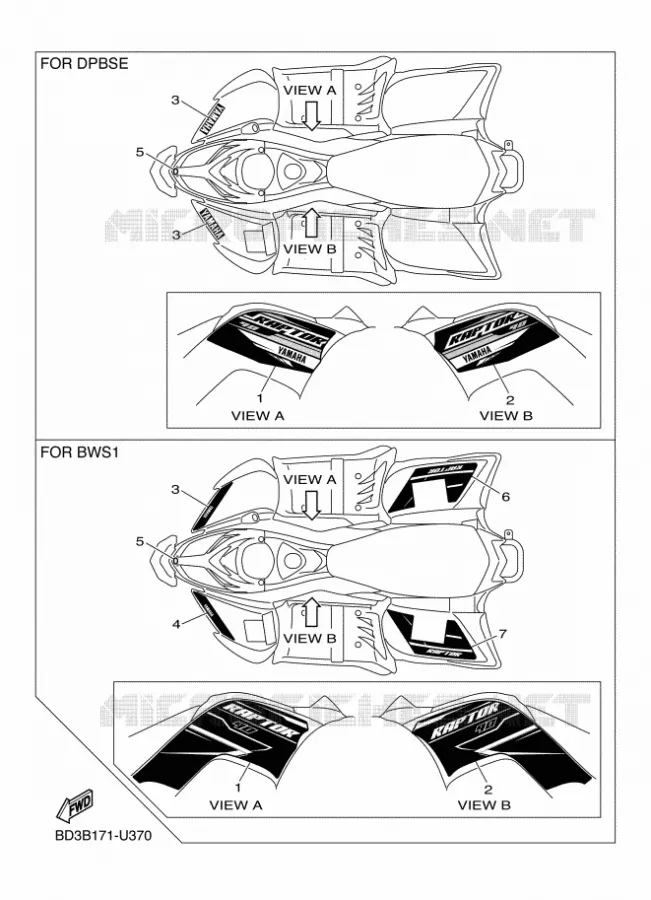 EMBLEME Yamaha QUAD 90 2020 RAPTOR  YF09RL / YFM90R