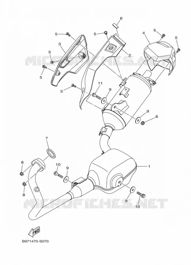 ECHAPPEMENT Yamaha MOTO 250 2025 FZ  FZN250-A