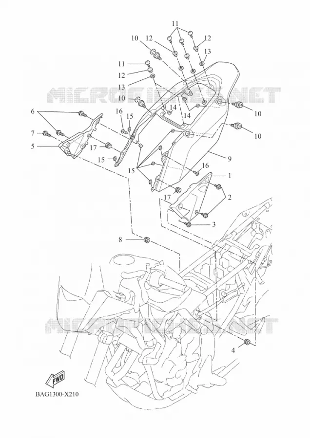 COUVERCLE LATERAL Yamaha MOTO 700 2025 TENERE  XTZ690D