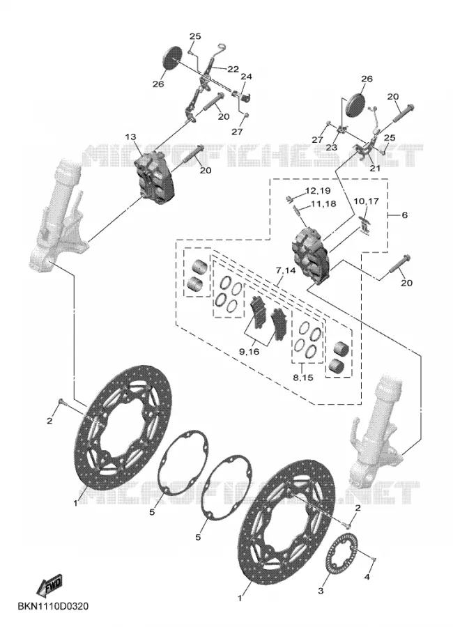ETRIER DE FREIN AVANT Yamaha MOTO 900 2025 R9  YZF890