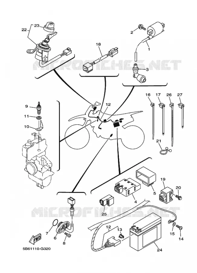 PARTIE ELECTRIQUE 1 Yamaha MOTO 110 2025 TTR  TT-R110E
