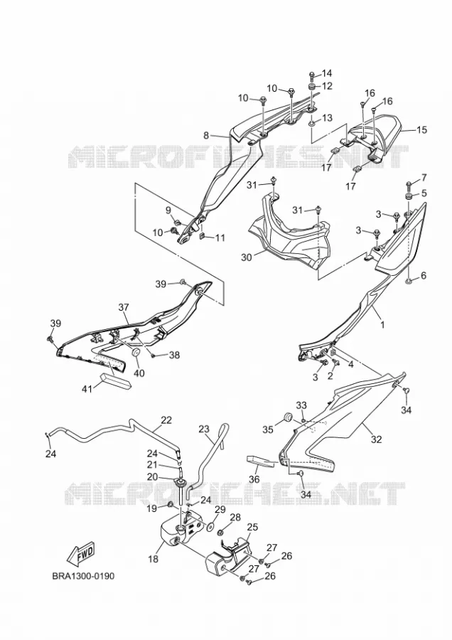 COUVERCLE LATERAL Yamaha MOTO 300 2025 R3  YZF320-A