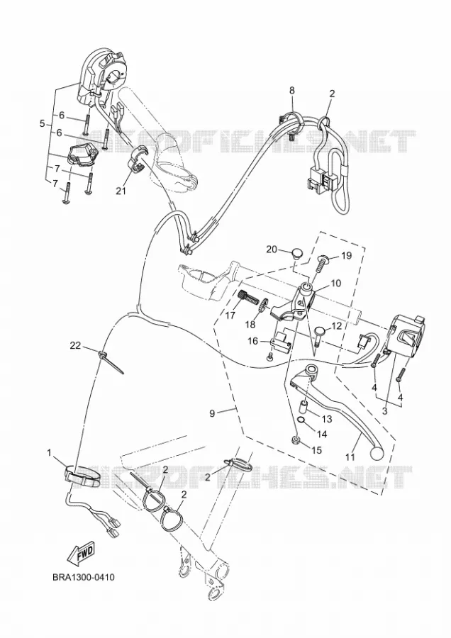 COMMODO / LEVIER Yamaha MOTO 300 2025 R3  YZF320-A