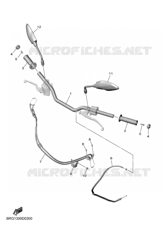 GUIDON ET CABLES Yamaha MOTO 250 2025 MT  MTN250-A
