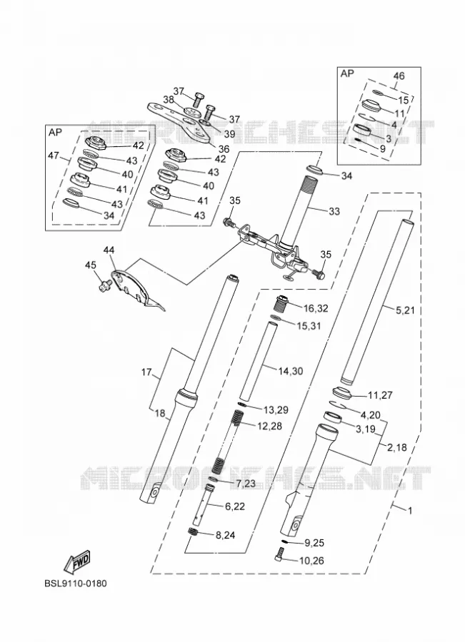 FOURCHE Yamaha MOTO 50 2025 PW  PW50