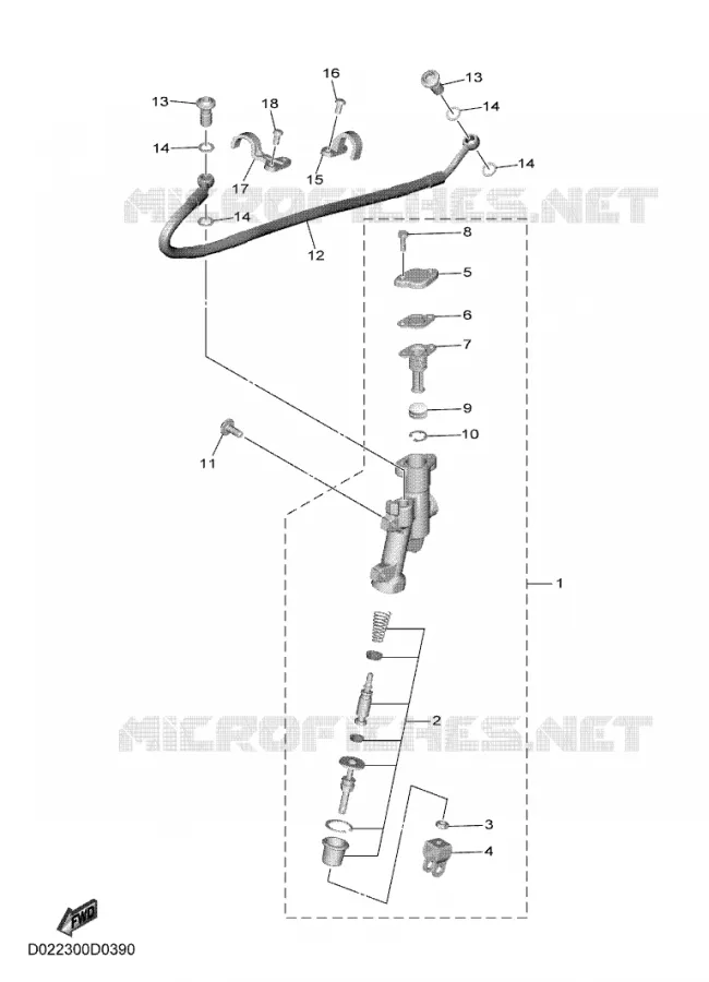 Système De Frein Arrière Complet Pour Yamaha YFZ 450 (quad) - Occasion / Pièce D'occasion Old Mx