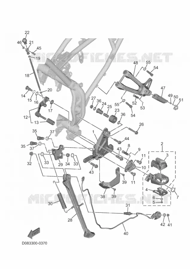 SUPPORT / REPOSE PIEDS Yamaha MOTO 700 2025 TENERE  XTZ690