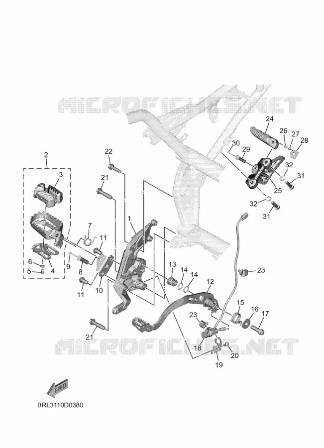 SUPPORT / REPOSE PIEDS 2 Yamaha MOTO 700 2025 TENERE  XTZ690-U