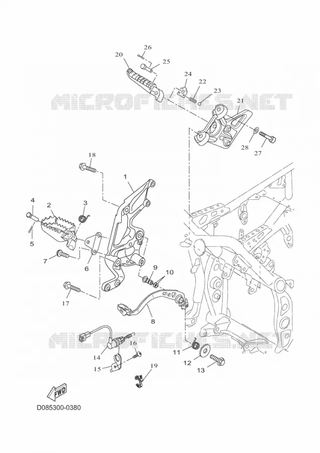 SUPPORT / REPOSE PIEDS 2 Yamaha MOTO 700 2025 TENERE  XTZ690