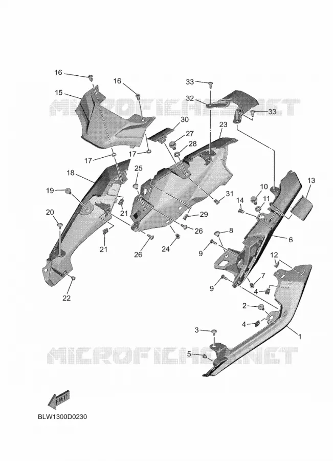 COUVERCLE LATERAL Yamaha MOTO 700 2025 MT  MTN690