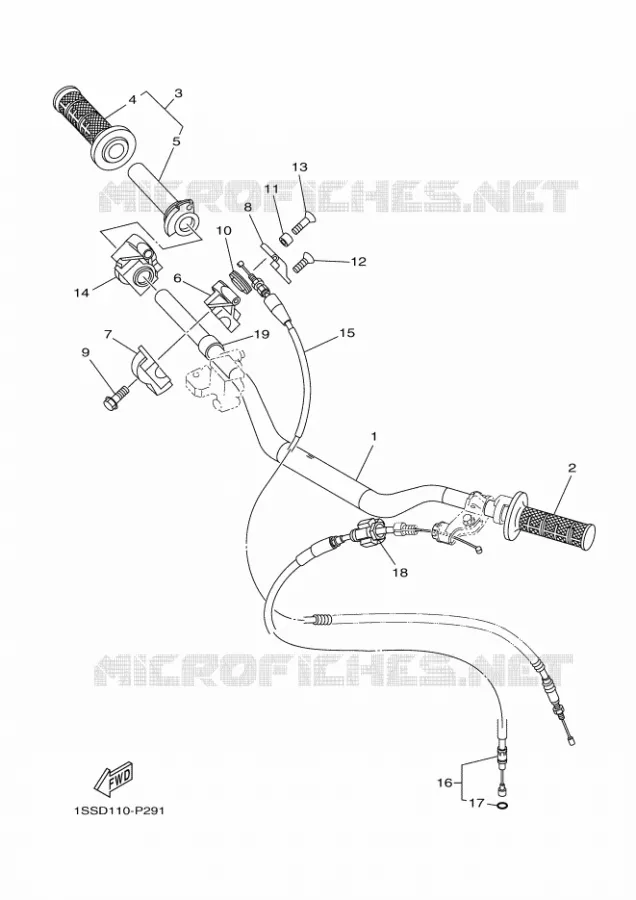GUIDON ET CABLES Yamaha MOTO 125 2025 YZ  YZ125