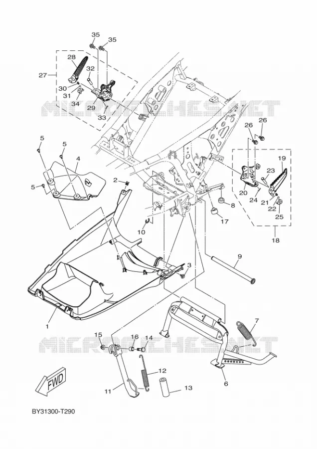 BEQUILLE / REPOSE PIEDS Yamaha SCOOTER 300 2025 XMAX  CZD300-A