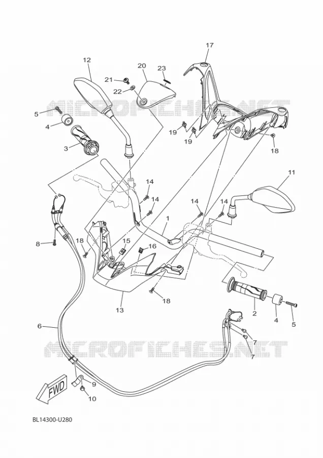 GUIDON ET CABLES Yamaha SCOOTER 300 2025 XMAX  CZD300-A