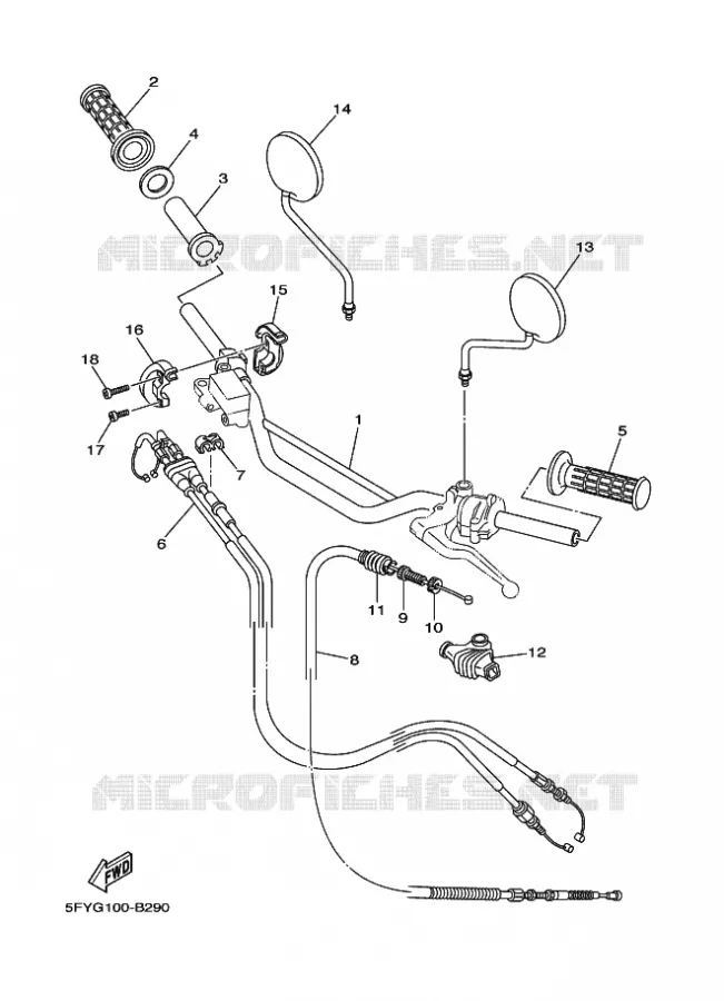 GUIDON ET CABLES Yamaha MOTO 200 2025 TW  TW200E