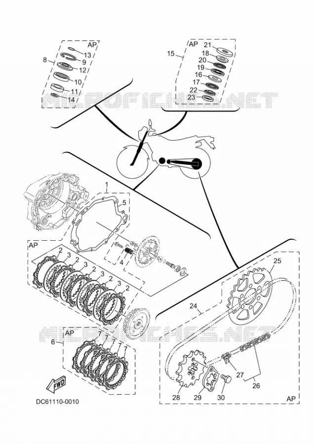 KIT PIECES D'ENTRETIEN Yamaha MOTO 200 2025 TW  TW200E