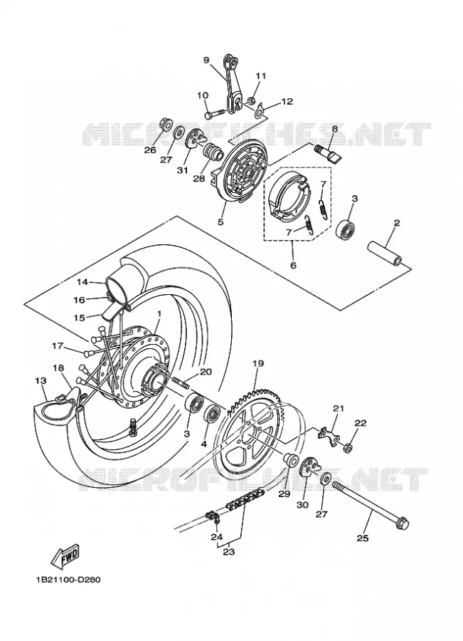 ROUE ARRIERE Yamaha MOTO 125 2025 TTR  TT-R125LWE