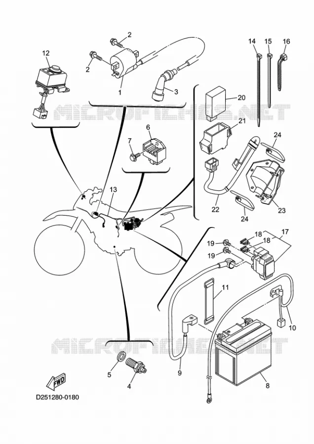 PARTIE ELECTRIQUE 1 Yamaha MOTO 230 2025 TTR  TT-R230