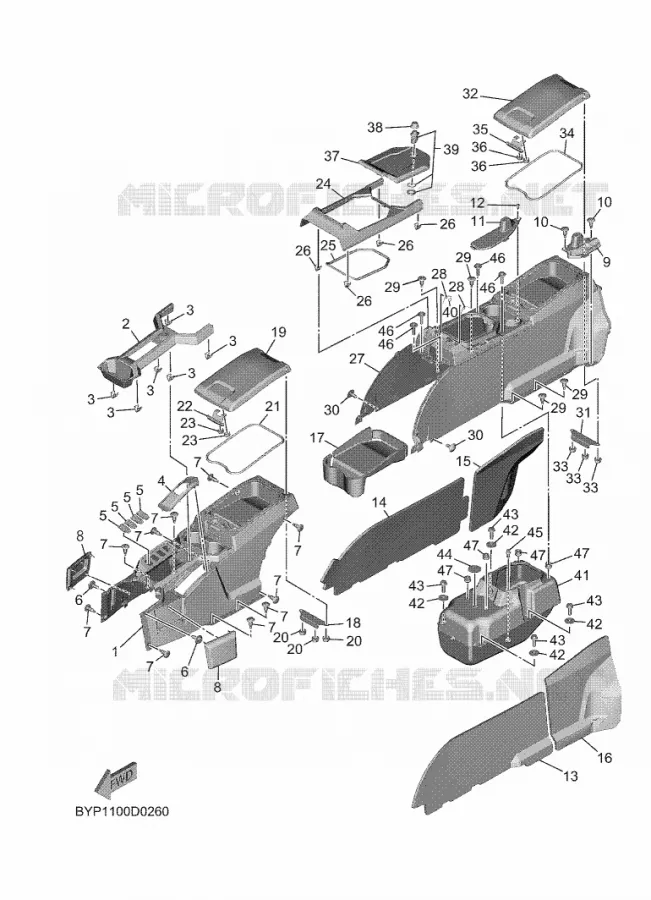 COUVERCLE LATERAL 3 Yamaha SIDE BY SIDE 1000 2025 WOLVERINE  YXF1000ELS