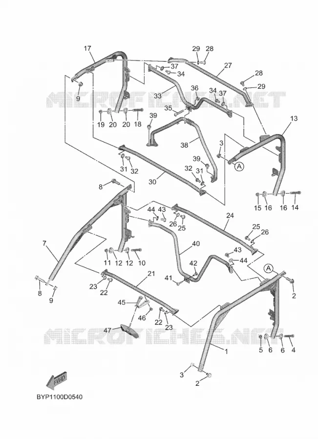 PARE CHOCS 2 Yamaha SIDE BY SIDE 1000 2025 WOLVERINE  YXF1000ELS